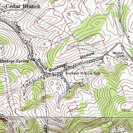 Topographic Map of Buckeye Hollow School, VA