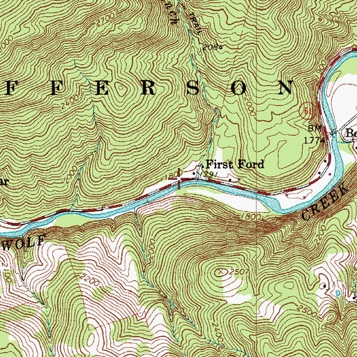 Topographic Map of Buckhorn Branch, VA