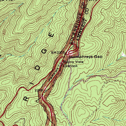 Topographic Map of Buena Vista Overlook, VA