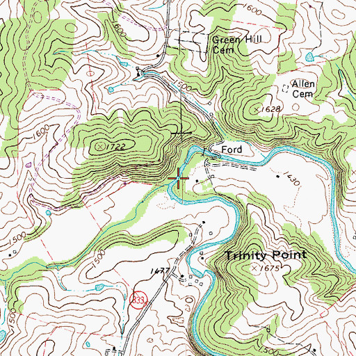 Topographic Map of Buffalo Branch, VA
