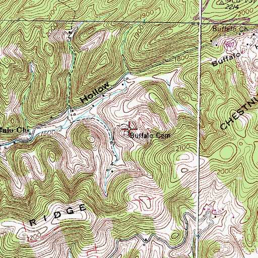 Topographic Map of Buffalo Cemetery, VA