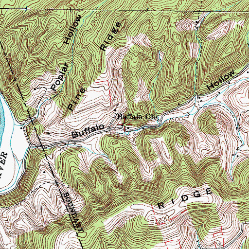 Topographic Map of Buffalo Church, VA
