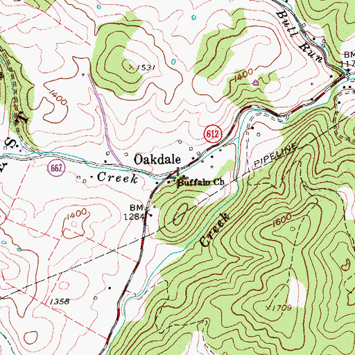 Topographic Map of Buffalo Church, VA