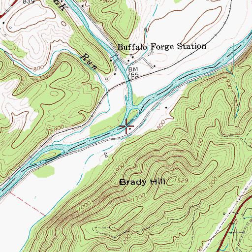 Topographic Map of Buffalo Creek, VA
