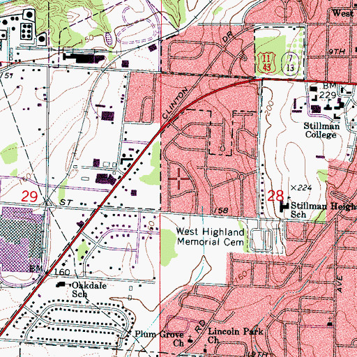 Topographic Map of Hays Court, AL