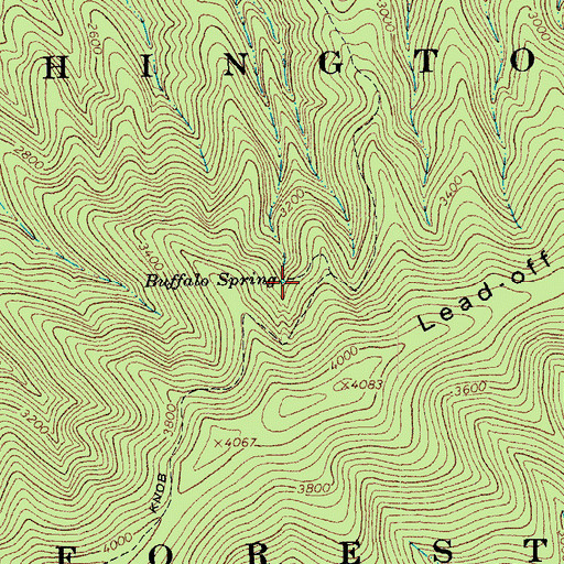 Topographic Map of Buffalo Spring, VA