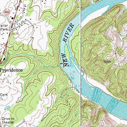 Topographic Map of Bull Run, VA