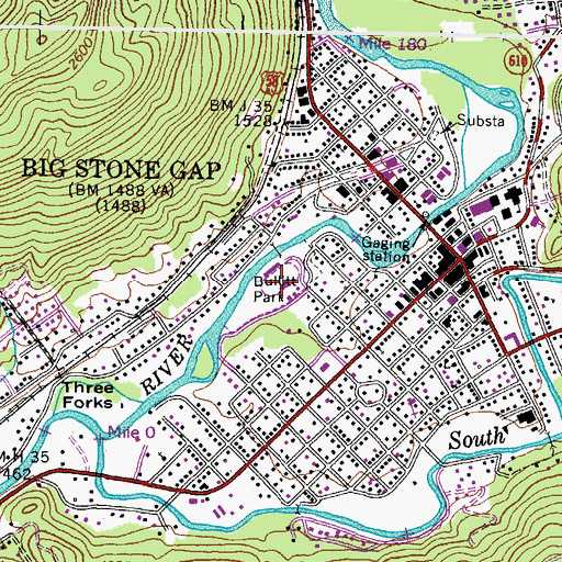 Topographic Map of Bullit Park, VA
