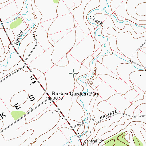 Topographic Map of Burkes Garden, VA