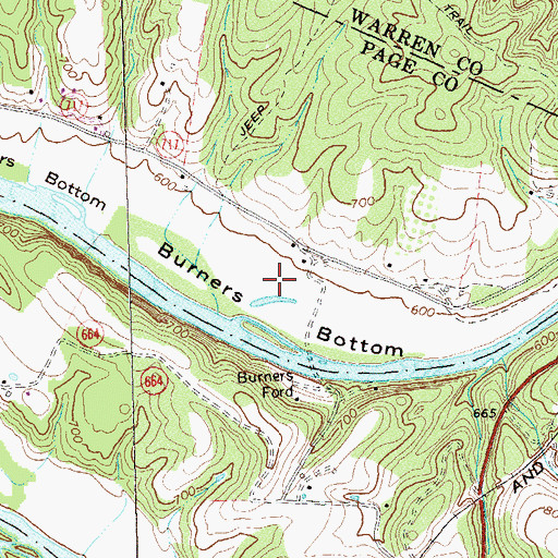 Topographic Map of Burners Bottom, VA
