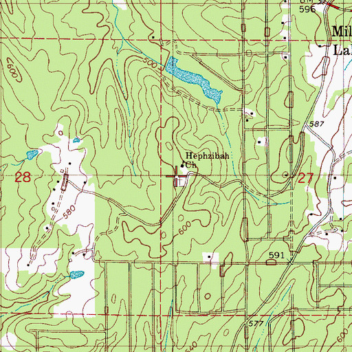 Topographic Map of Hephzibah Cemetery, AL