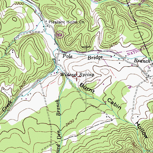 Topographic Map of Burnt Cabin Hollow, VA