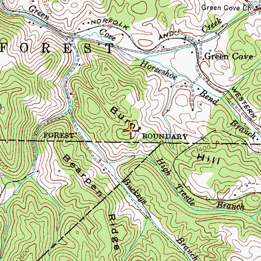 Topographic Map of Burnt Hill, VA