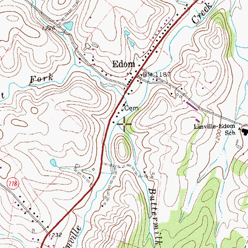 Topographic Map of Buttermilk Creek, VA