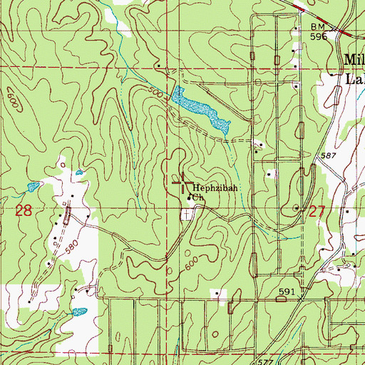 Topographic Map of Hephzibah School (historical), AL