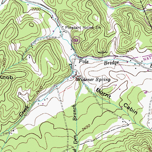 Topographic Map of Buzzard Den Branch, VA