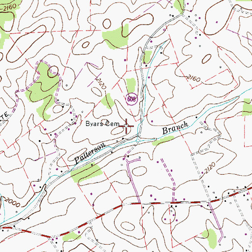 Topographic Map of Byars Cemetery, VA