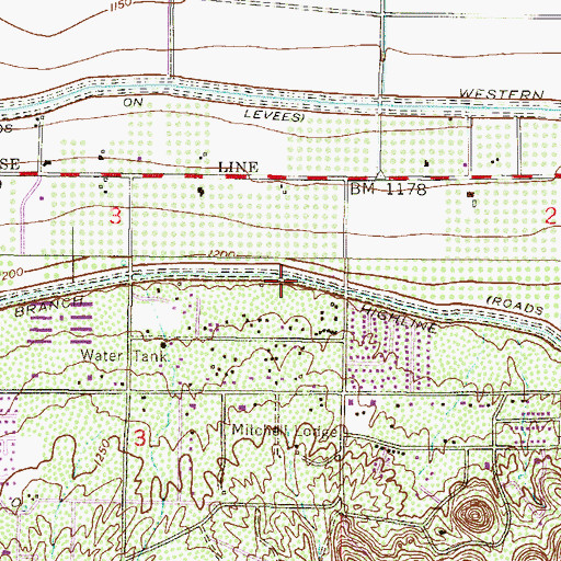 Topographic Map of North Highline Lateral Canal, AZ