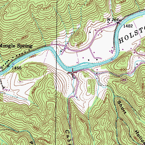 Topographic Map of Cabin Creek, VA