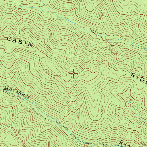 Topographic Map of Cabin Ridge, VA