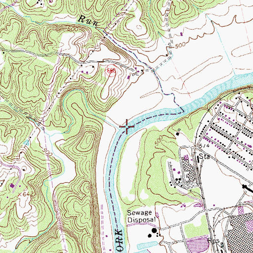 Topographic Map of Cabin Run, VA