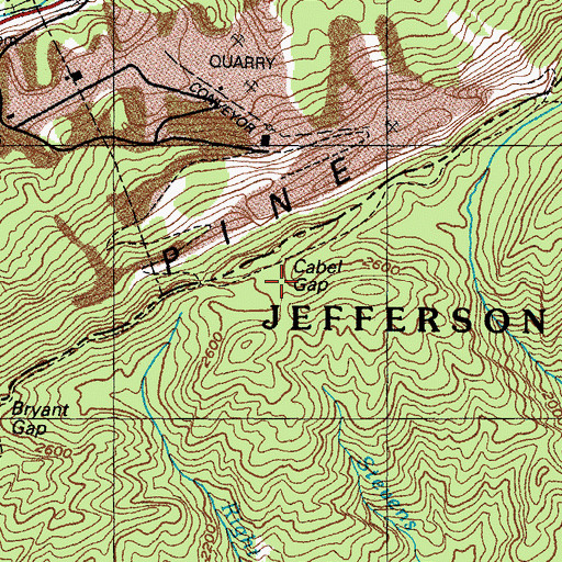 Topographic Map of Cable Gap, VA