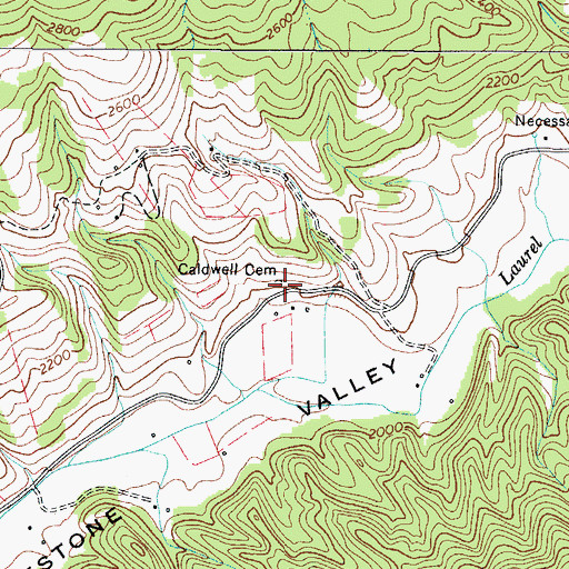 Topographic Map of Caldwell Cemetery, VA