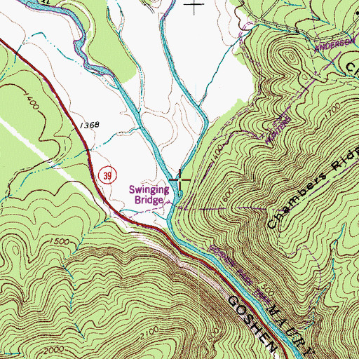 Topographic Map of Calfpasture River, VA