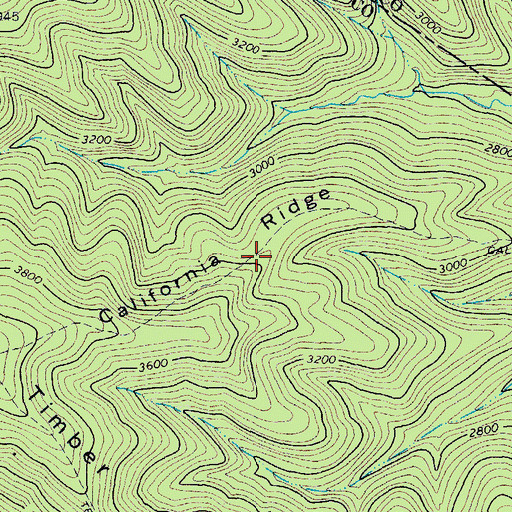 Topographic Map of California Ridge, VA