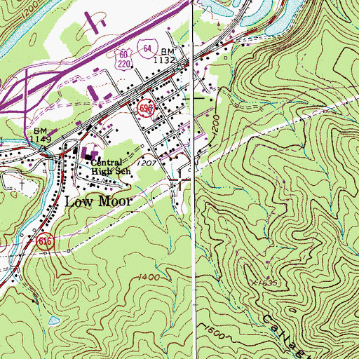 Topographic Map of Callaghan Hollow, VA