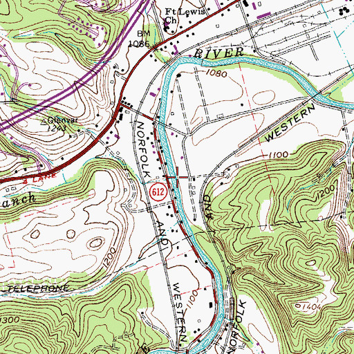 Topographic Map of Callahan Branch, VA