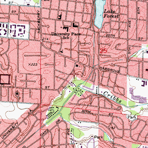 Topographic Map of Hickory Forest, AL