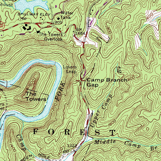 Topographic Map of Camp Branch Gap, VA