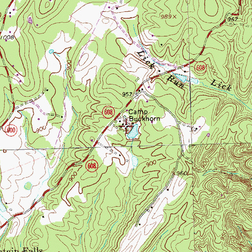 Topographic Map of Camp Buckhorn, VA