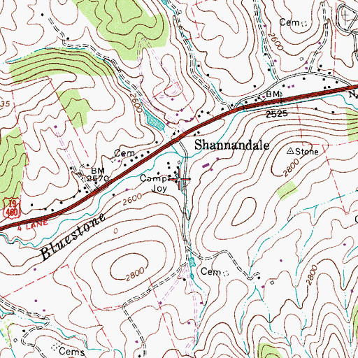 Topographic Map of Camp Joy, VA