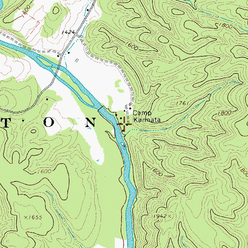 Topographic Map of Camp Kannata, VA