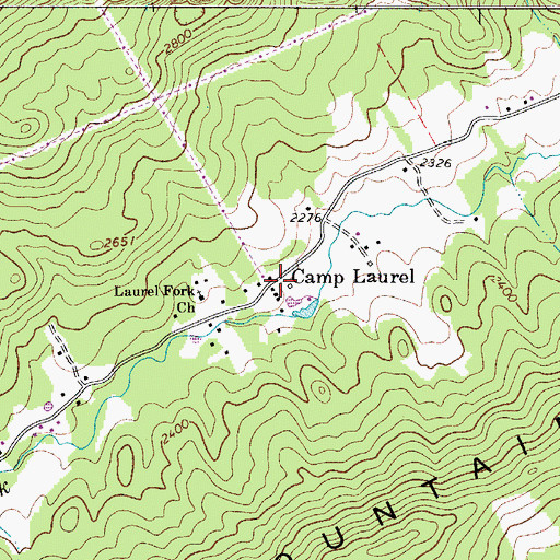 Topographic Map of Camp Laurel, VA