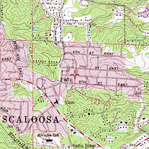 Topographic Map of High Point, AL