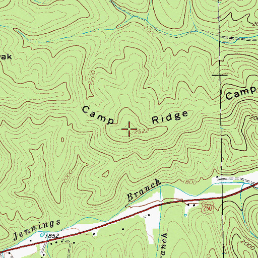 Topographic Map of Camp Ridge, VA