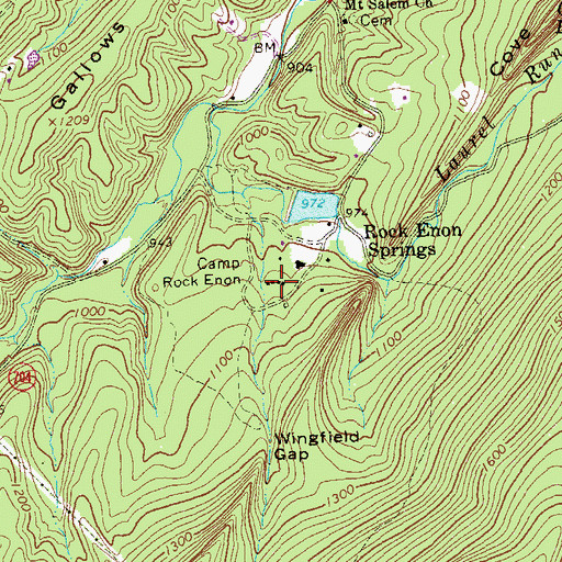 Topographic Map of Camp Rock Enon, VA