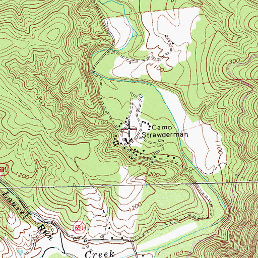 Topographic Map of Camp Strawderman, VA