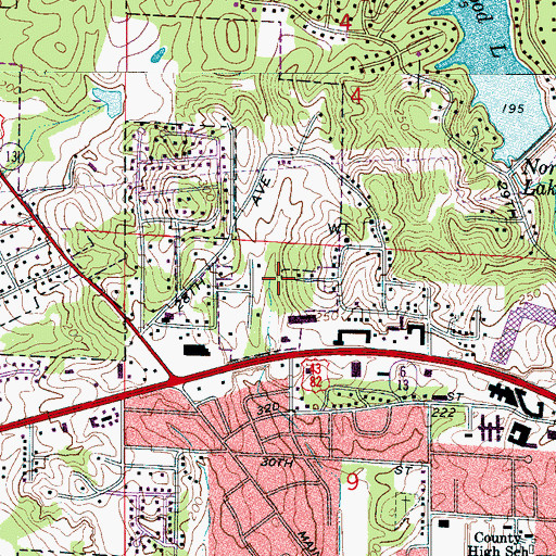 Topographic Map of Hightown, AL