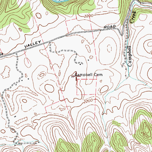 Topographic Map of Campbell Cemetery, VA