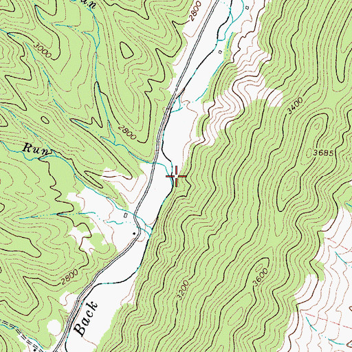 Topographic Map of Campbell Run, VA
