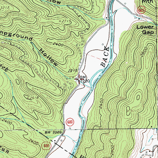 Topographic Map of Campground Hollow, VA