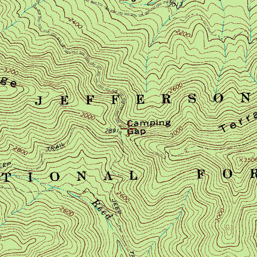 Topographic Map of Camping Gap, VA