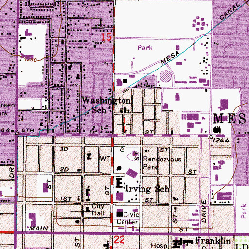 Topographic Map of North Lewis Center, AZ
