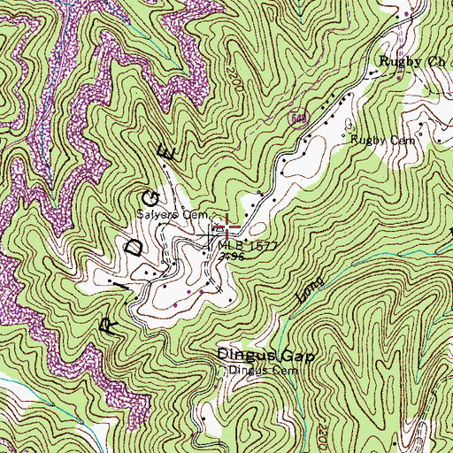 Topographic Map of Caney Ridge, VA