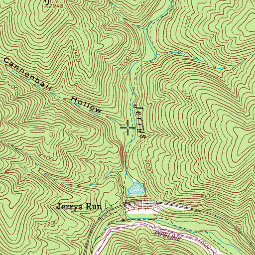 Topographic Map of Cannonball Hollow, VA