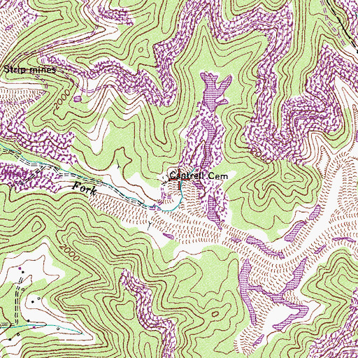 Topographic Map of Cantrell Cemetery, VA